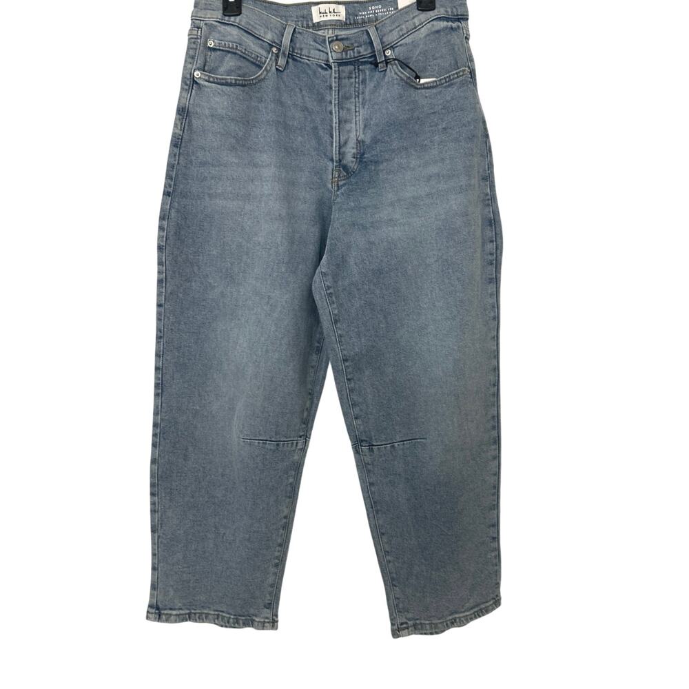 Nicole Miller NY Soho Barrel Leg Jeans High Rise Light Wash Button Fly NWT 10